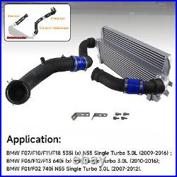 Intercooler +Charge Pipe Kit For BMW 535i F07/F10/F11 640i F12/F13 740i N55 Blue